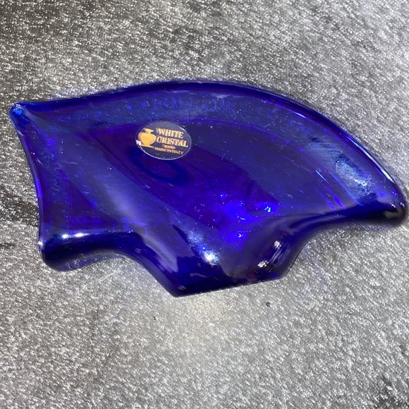 White Cristal Hand Made Italy Blue Murano Artwork - Picture 8 of 8